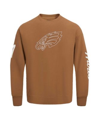 Men's Brown Jalen Hurts Philadelphia Eagles Pullover Crewneck Sweatshirt