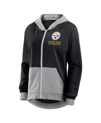 Women's Black Pittsburgh Steelers Hit It Full-Zip Hoodie