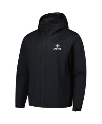 Men's Black New Orleans Saints Tropic Waterproof Packable Full-Zip Hoodie Jacket