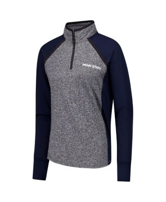 Women's Navy/Heather Gray Penn State Nittany Lions Finalist Raglan Quarter-Zip Jacket