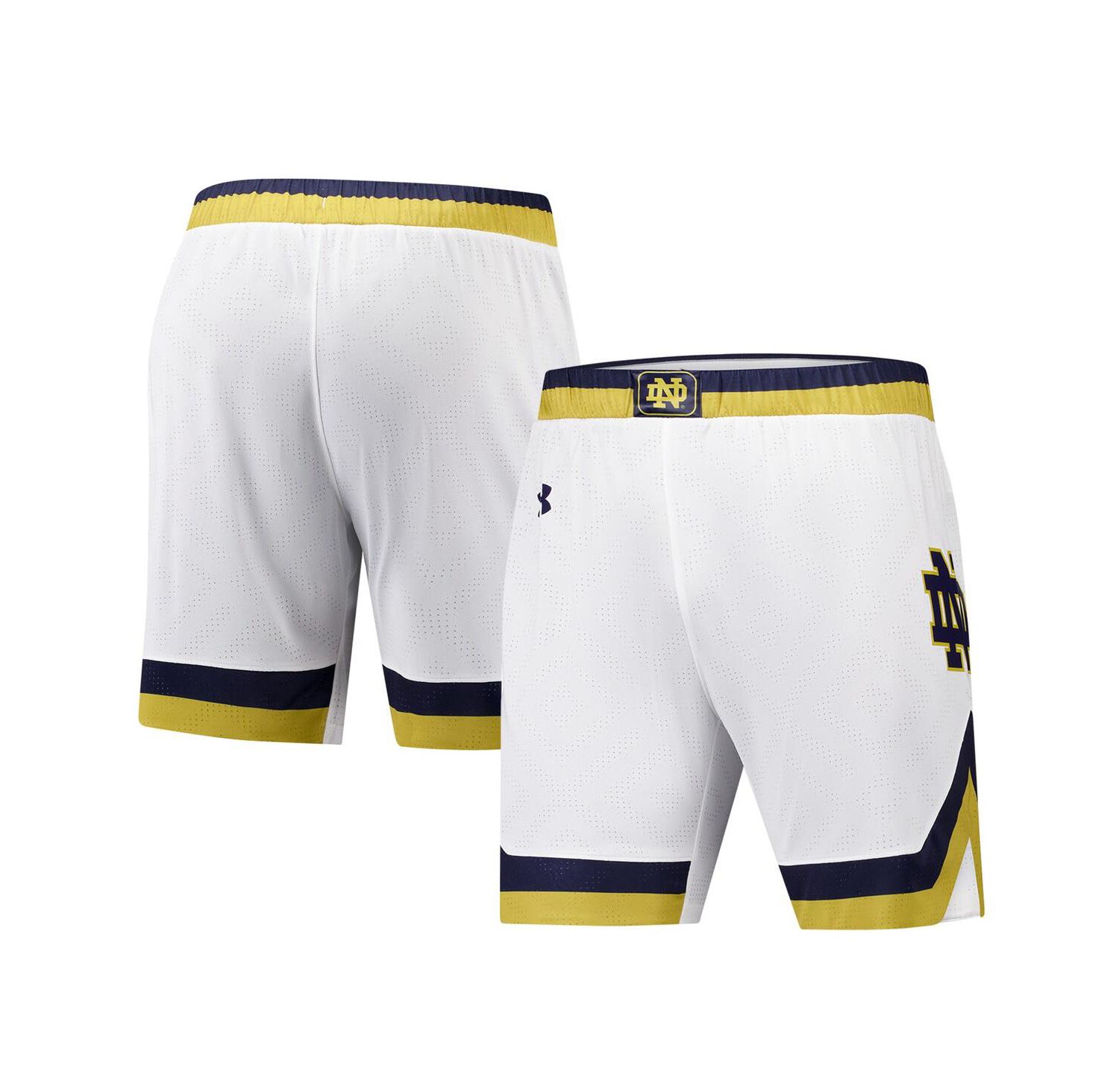 Men's White Notre Dame Fighting Irish Replica Basketball Shorts