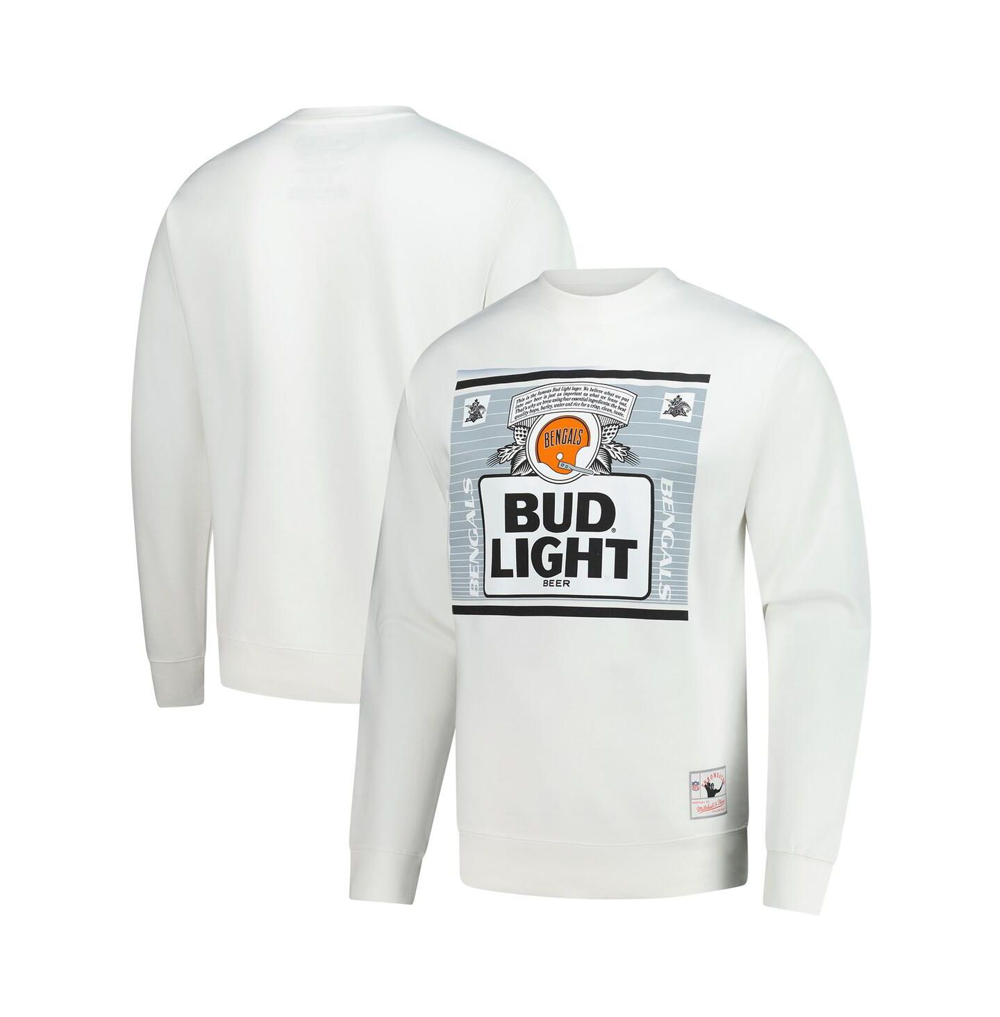 Мужская толстовка Mitchell & Ness x Bud Light White Cincinnati Bengals The Crest Pullover — фото 1