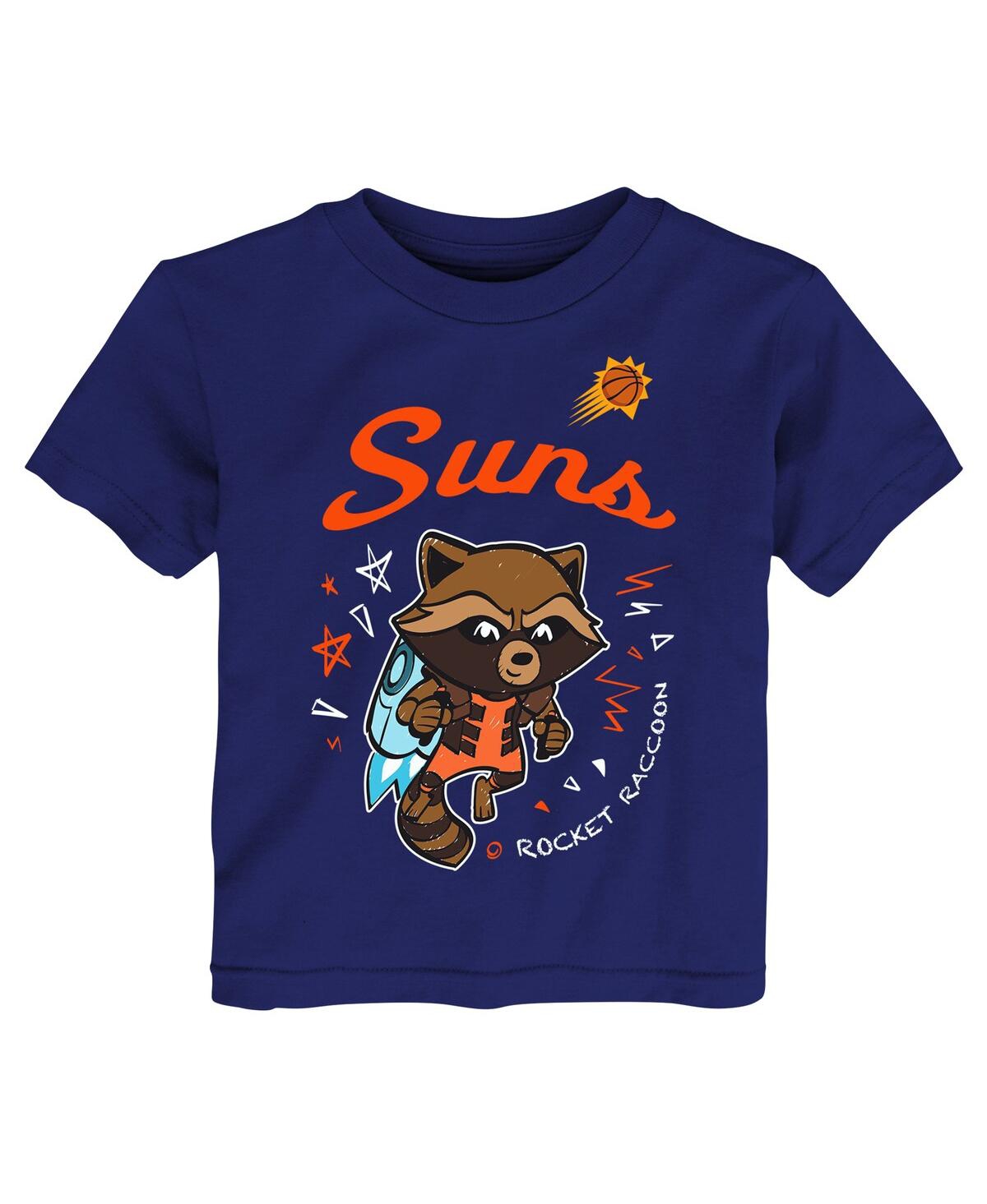 Outerstuff Toddler Heather Gray Phoenix Suns Two-piece Guardians Of The Galaxy T-shirt Set In Multi