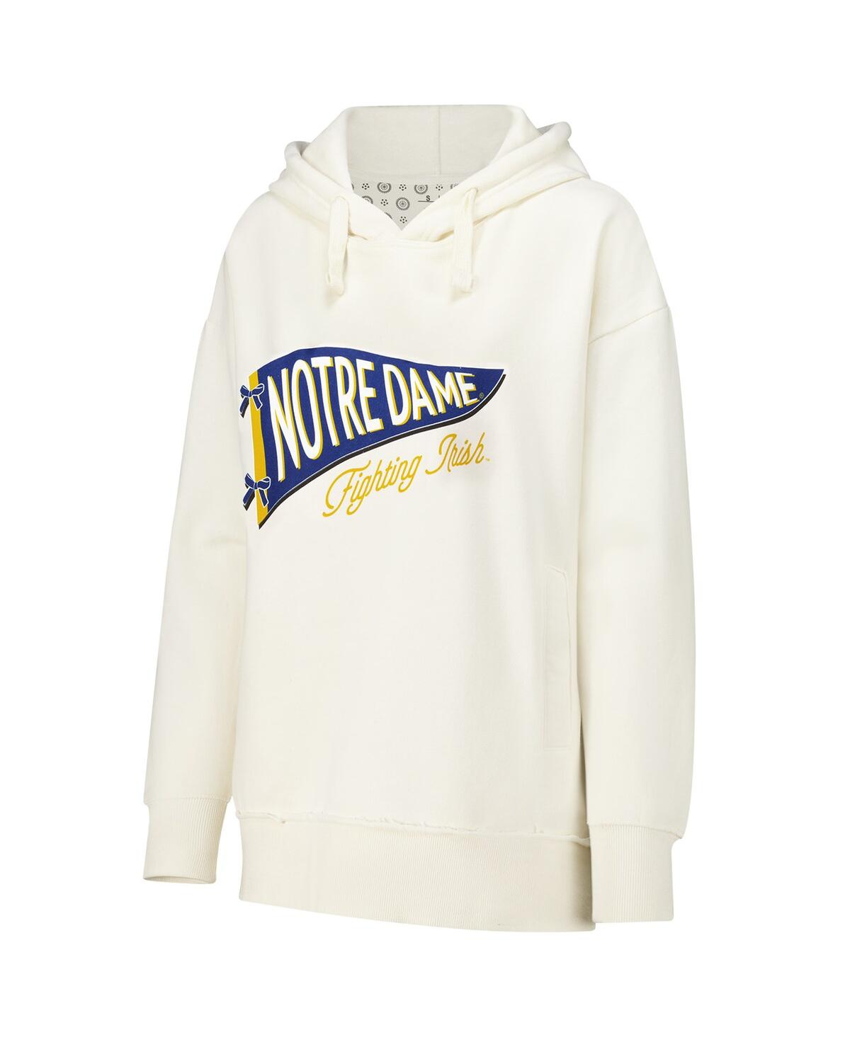 PRESSBOX WOMEN'S CREAM NOTRE DAME FIGHTING IRISH MARNI PULLOVER HOODIE 