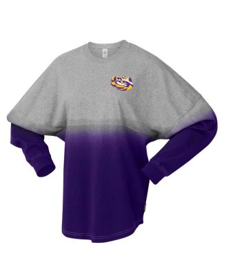Men's and Women's Purple/Gray LSU Tigers Ombre Long Sleeve T-Shirt
