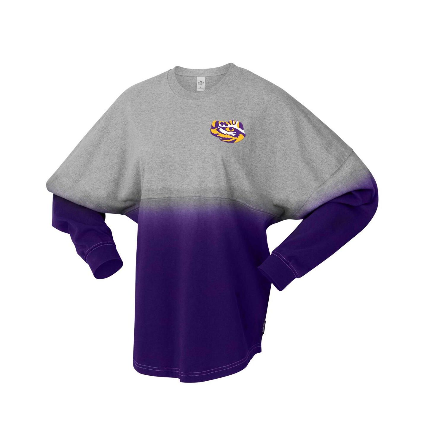 Футболка Spirit Jersey Purple/Gray LSU Tigers Ombre Long Sleeve — фото 3