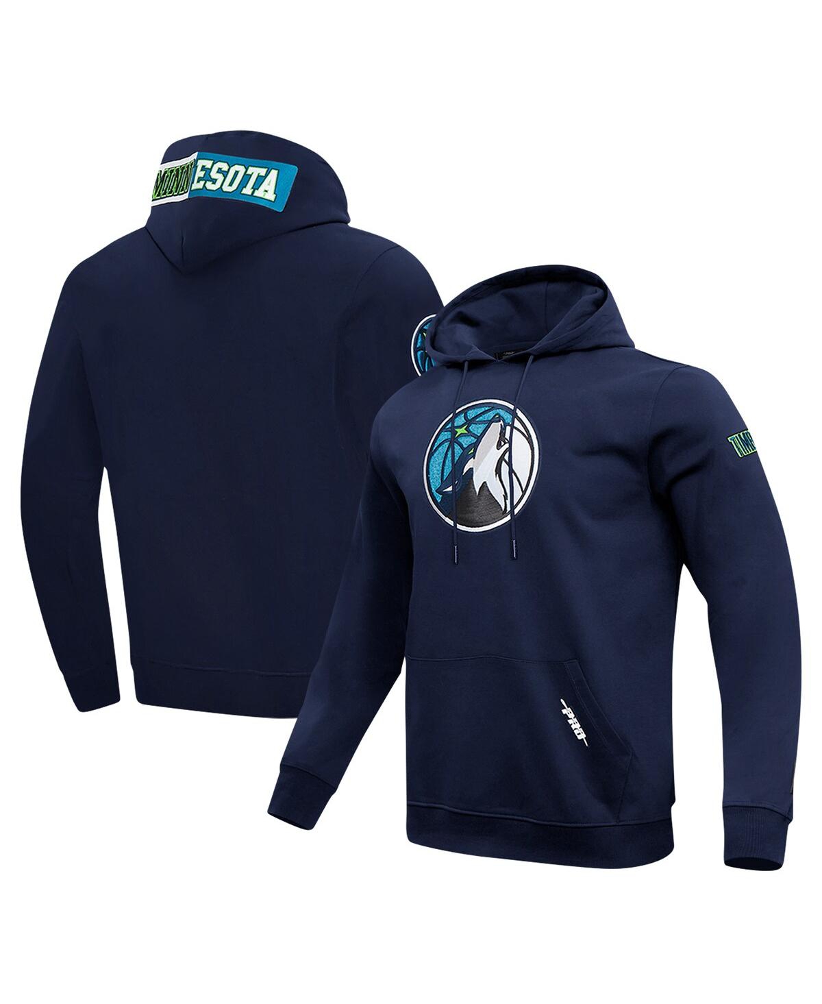 Pro Standard Men's Navy Minnesota Timberwolves Split Logo Pullover Hoodie In Navy