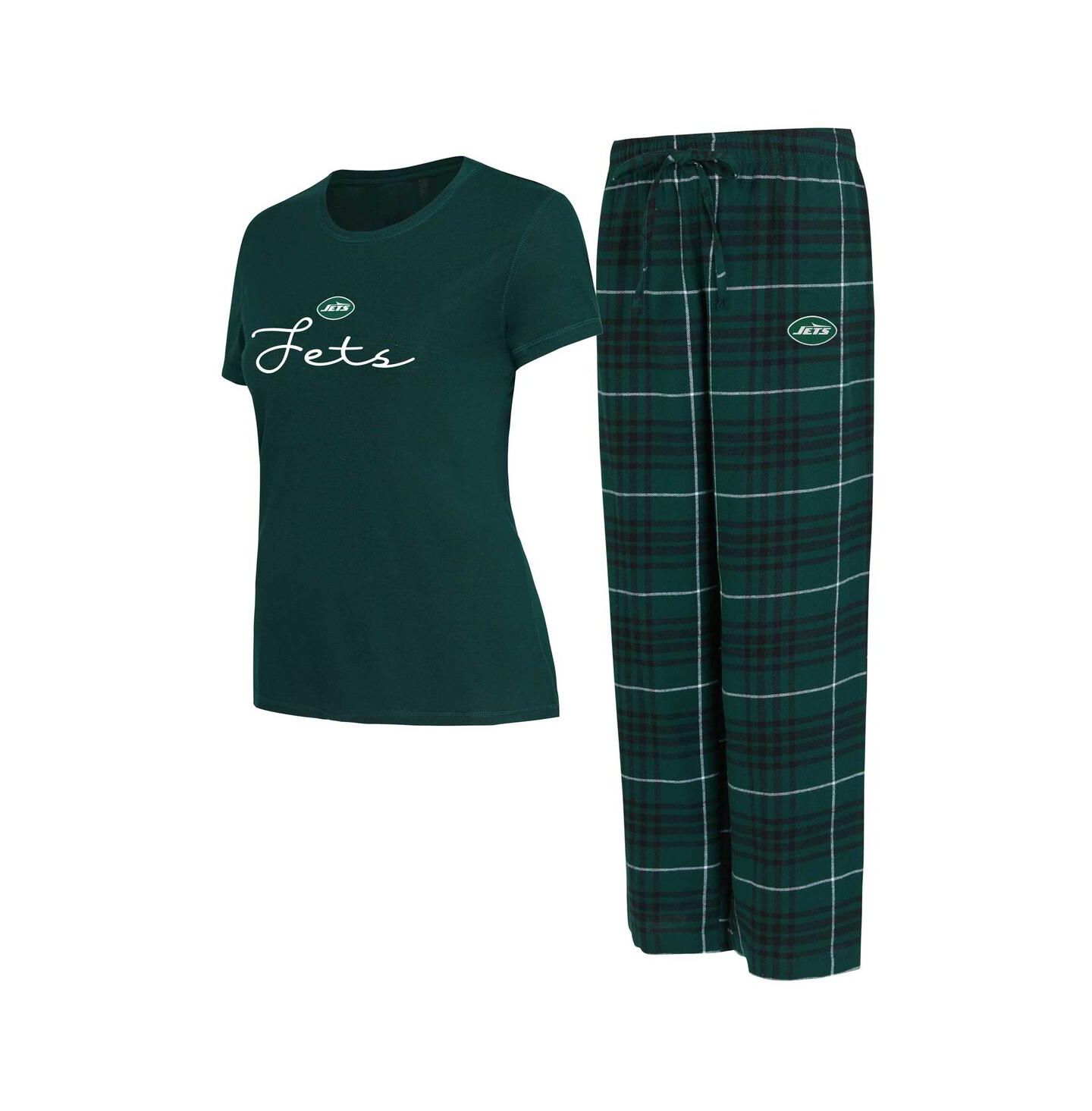 Женские комплекты Concepts Sport New York Jets Vector T-Shirt Flannel Pants Sleep Set — фото 1