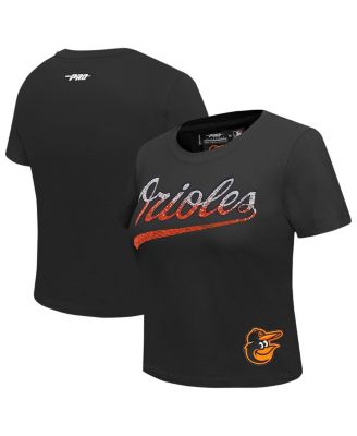 Pro Standard - Women's  Black Baltimore Orioles Rhinestone Slim Fit T-Shirt