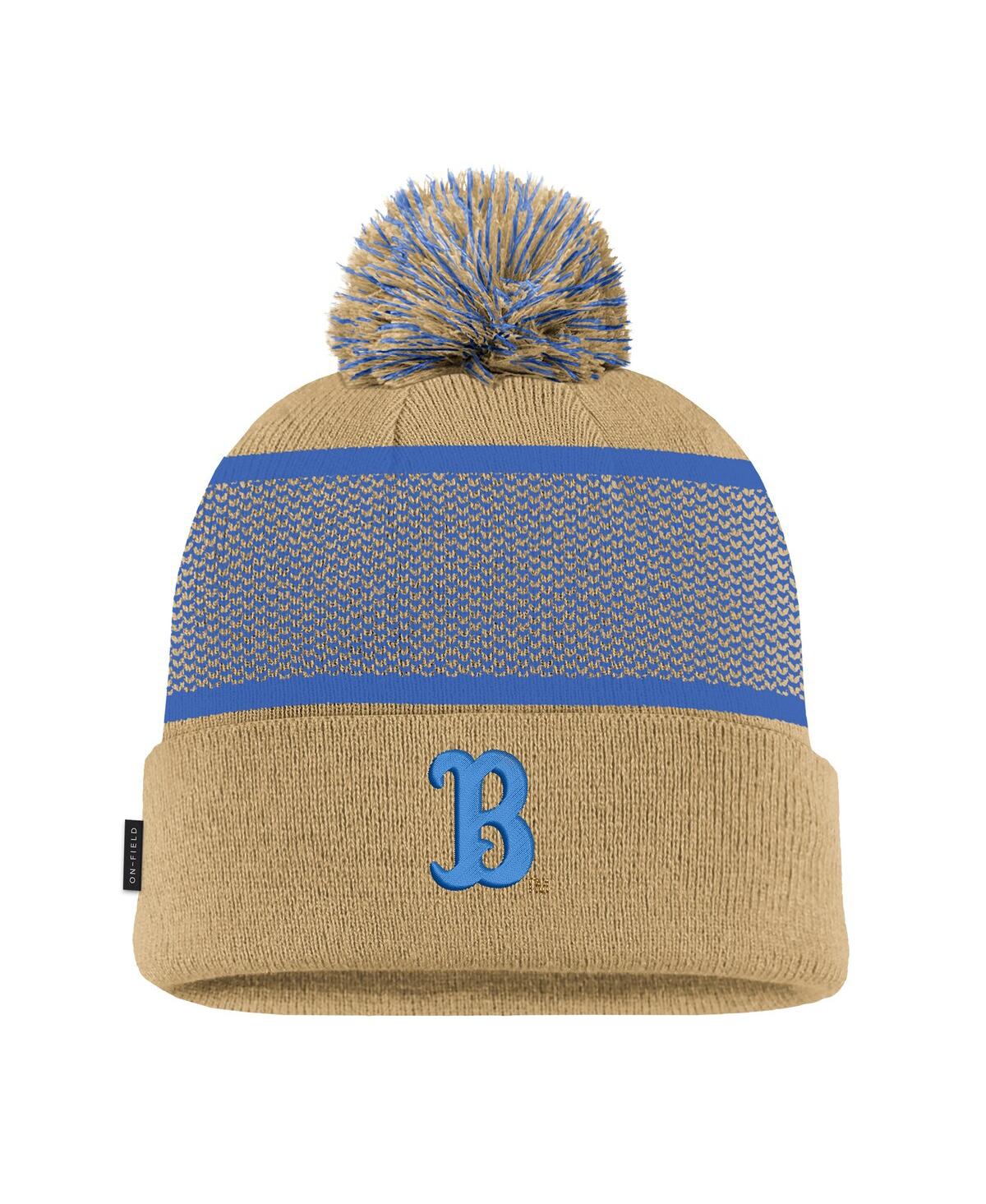 Nike Big Boys And Girls Gold Ucla Bruins 2024 Sideline Peak Cuffed Knit Hat With Pom In Gold