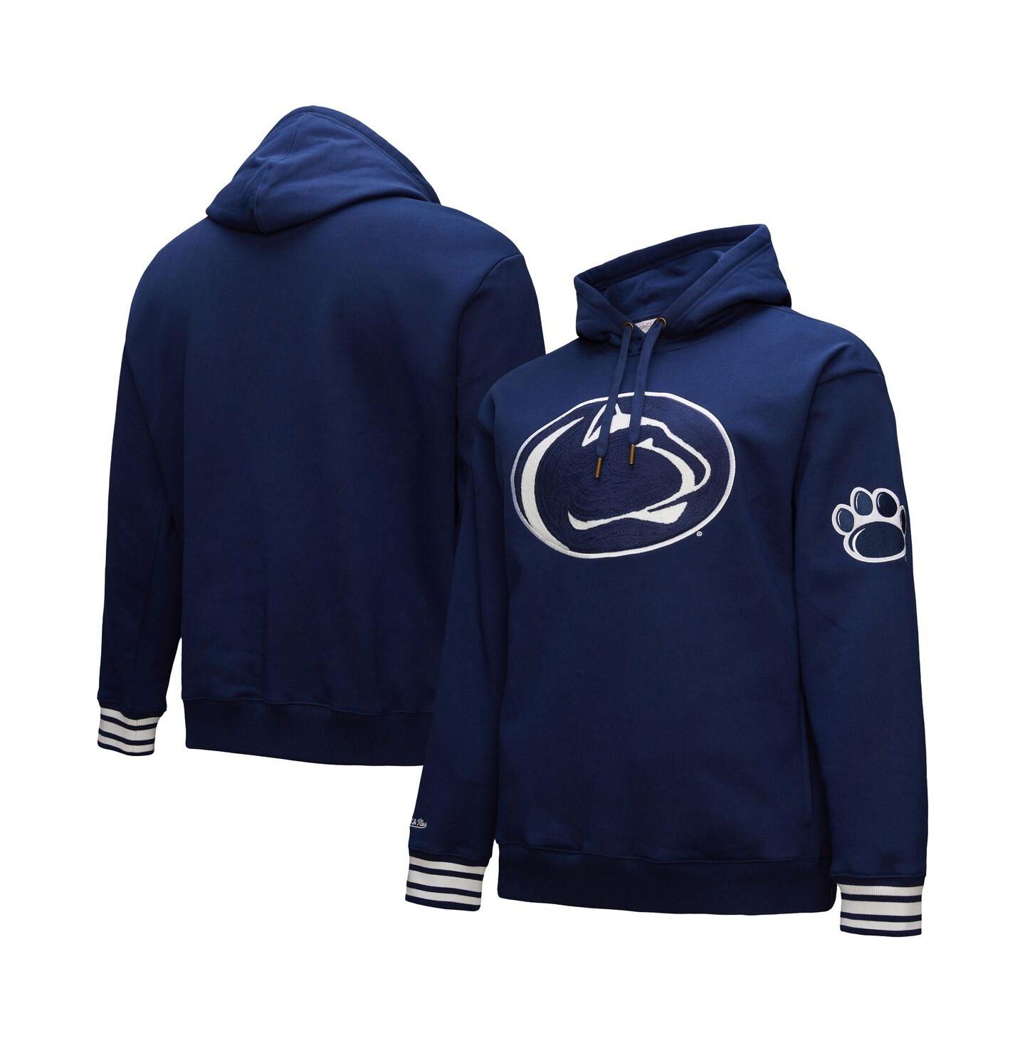Мужское худи Mitchell & Ness Navy Penn State Nittany Lions Chainstitch Fleece Pullover — фото 1