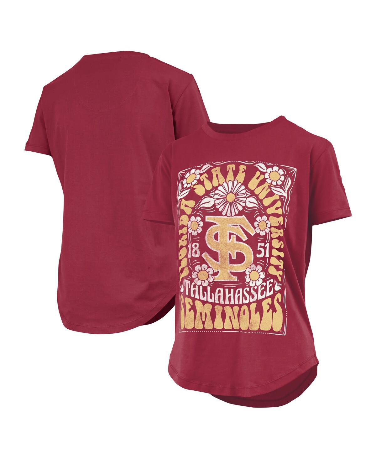 Pressbox Women's Garnet Florida State Seminoles Irvine Floral Team Colorâ T-shirt In Garnet