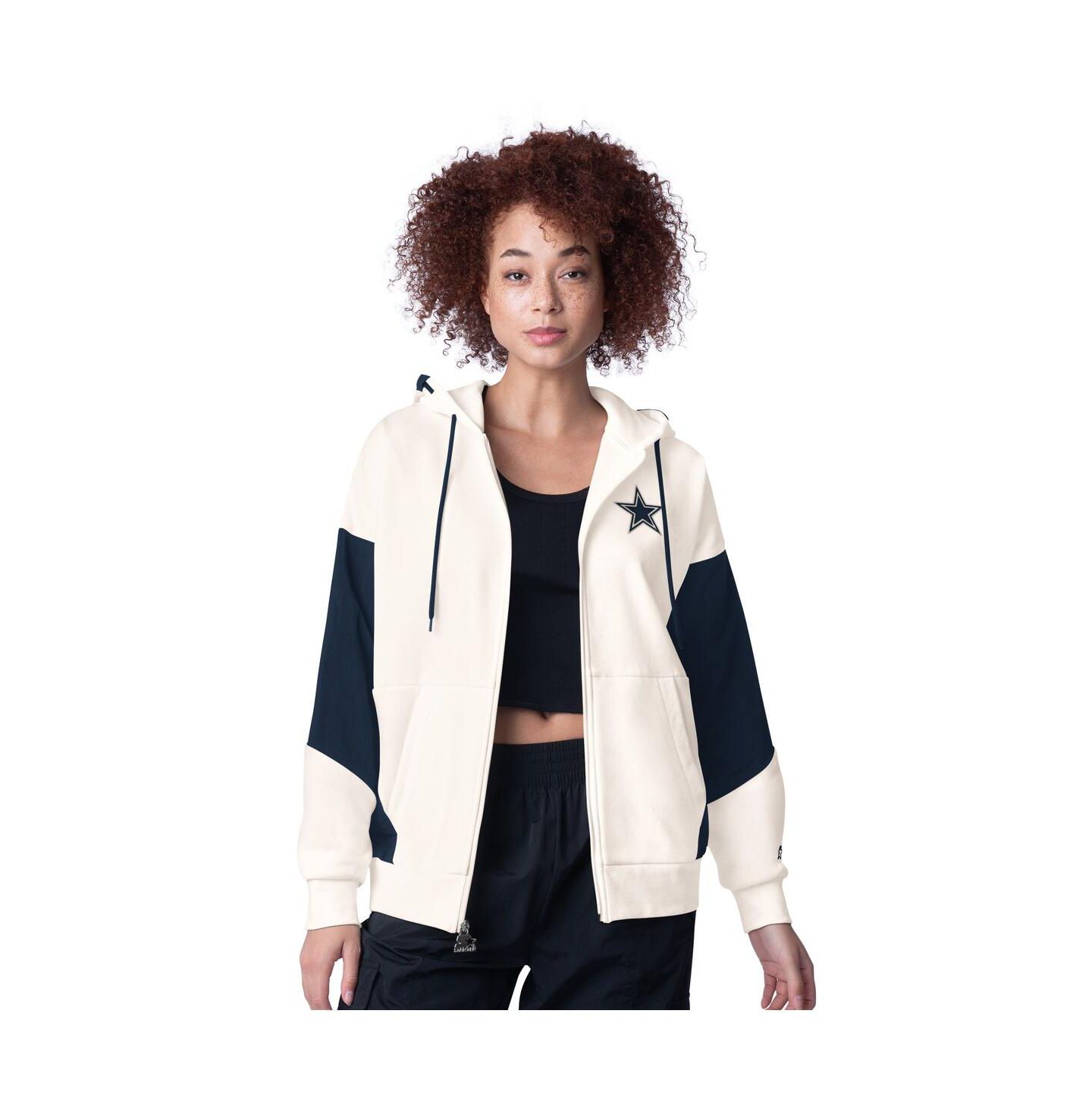 Женское худи Starter White Dallas Cowboys Scrimmage Full-Zip — фото 1