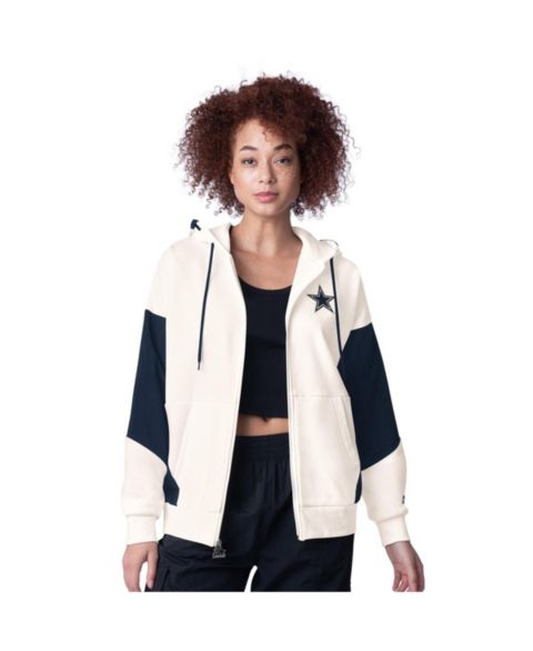 Женское худи Starter White Dallas Cowboys Scrimmage Full-Zip