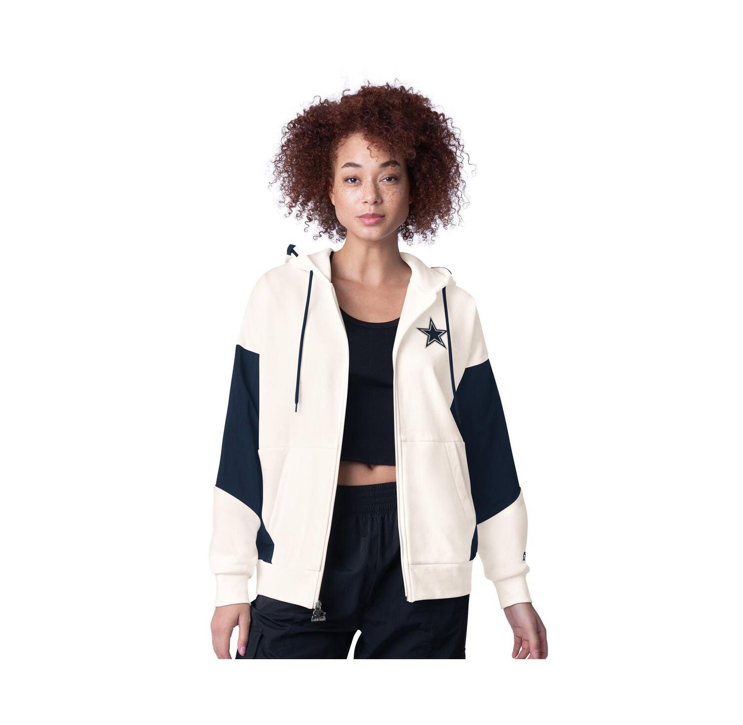 Women's White Dallas Cowboys Scrimmage Full-Zip Hoodie