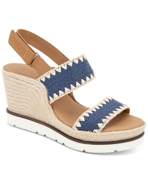 Женские сандалии Gentle Souls Evora Stitched-Trim Wedge, цвет: Тёмно-синий