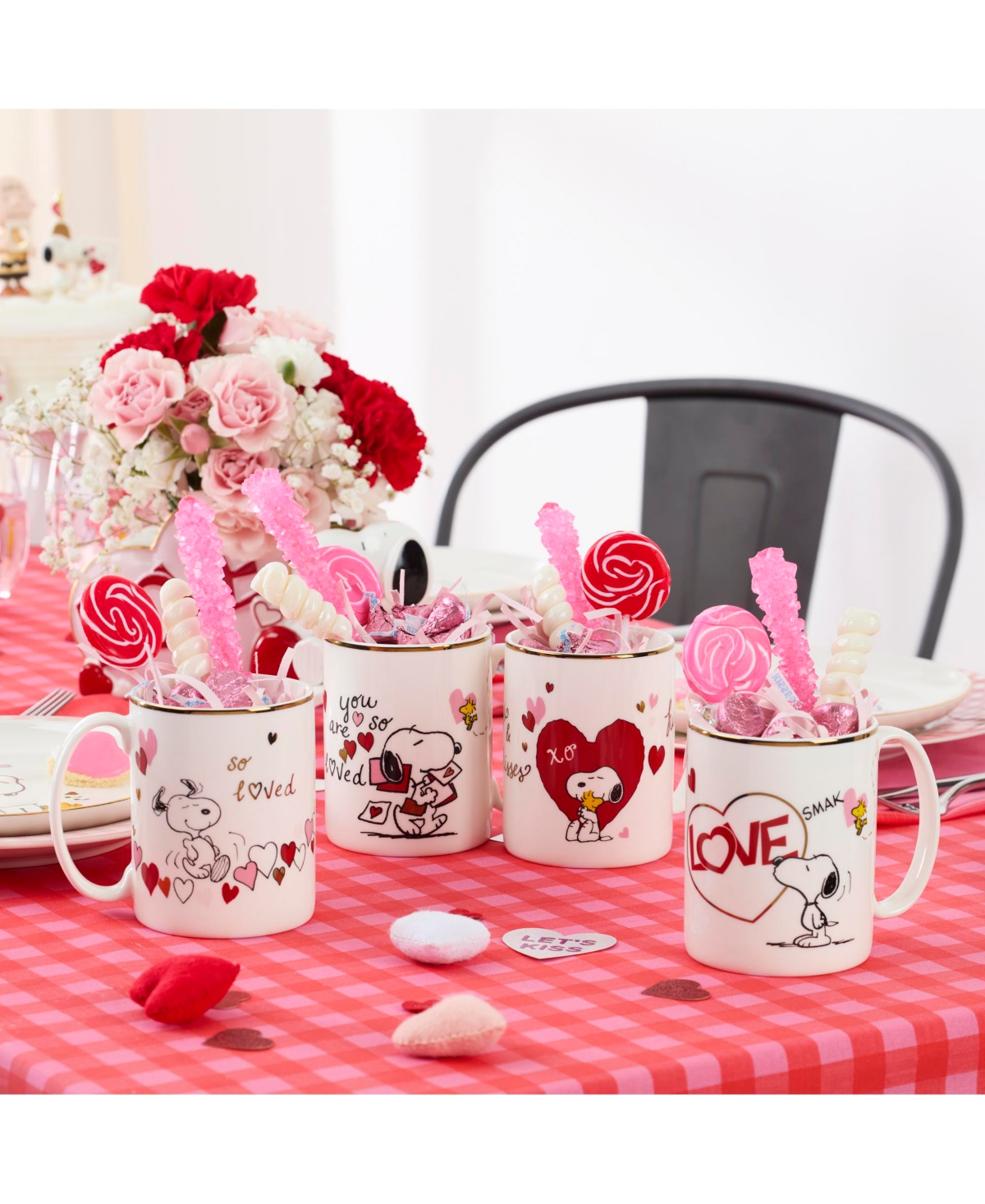 Lenox Snoopy Valentine's Assorted Day Mugs, Set of 4
