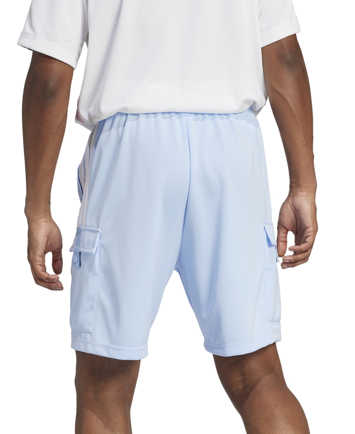Adidas Originals Men's Three-stripes Tiro 9" Cargo Shorts In Globlu,whi