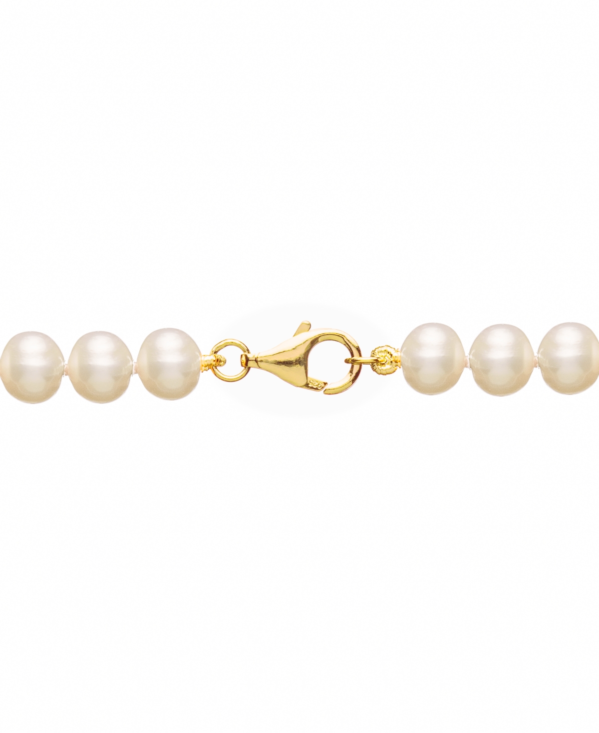 Macy's 2-pc. Set Cultured Freshwater Pearl (7- 7-1/2mm) & Cubic Zirconia Collar Necklace & Complementing St In Gold Over Silver