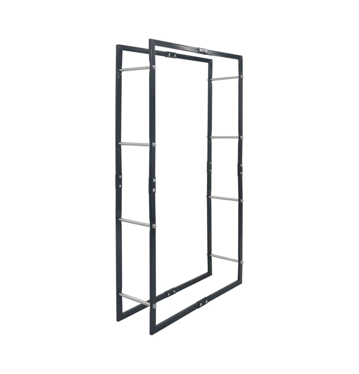 Firewood Rack Black 31.5"x9.8"x59.1" Steel - Black