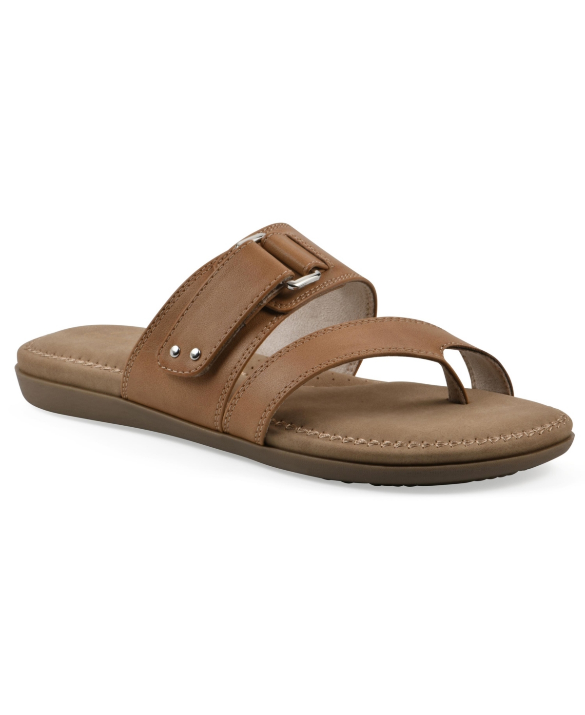 Cliffs By White Mountain Fancify Toe Loop Sandal In Natural Burnished Smooth