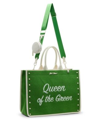 Queen of The Green Canvas Large Tote Bag