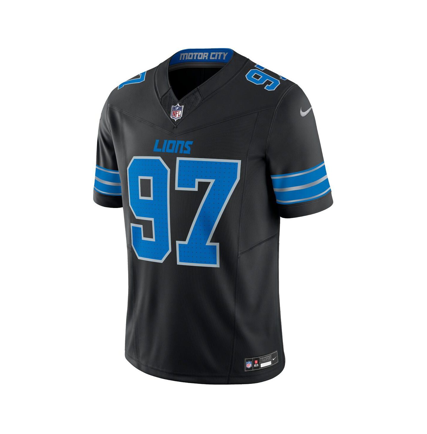 Мужской топ Nike Aidan Hutchinson Black Detroit Lions 2nd Alternate Vapor F.U.S.E. Limited Jersey — фото 2