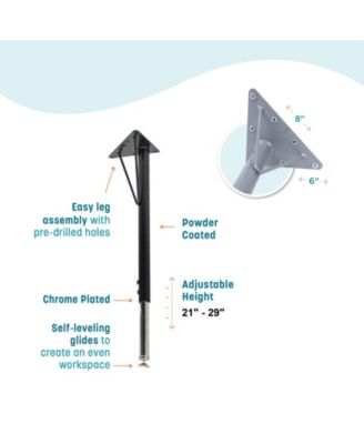 Activity Table 24" x 48" Black Edge - Black Legs Adjusts 15" - 24"