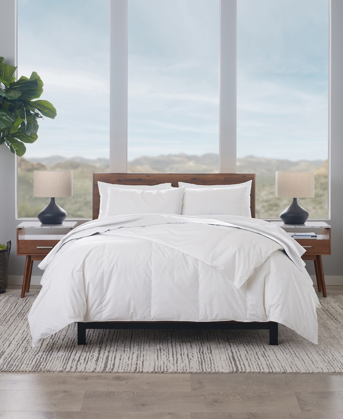 Ella Jayne Luxury 4 Piece Down Comforter With Duvet Cover Set, Queen In Green