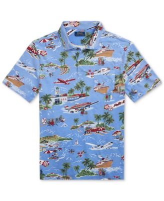 Men's Standard-Fit Bear Linen-Cotton Polo