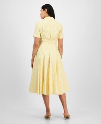 Tahari Women's Collared V-Neck Short-Sleeve Dress - Macy's