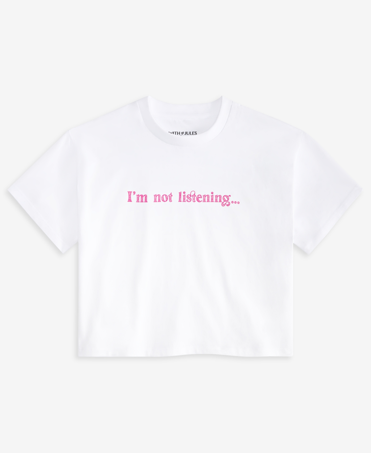WITH JULES BIG GIRLS NOT LISTENING GRAPHIC COTTON T-SHIRT