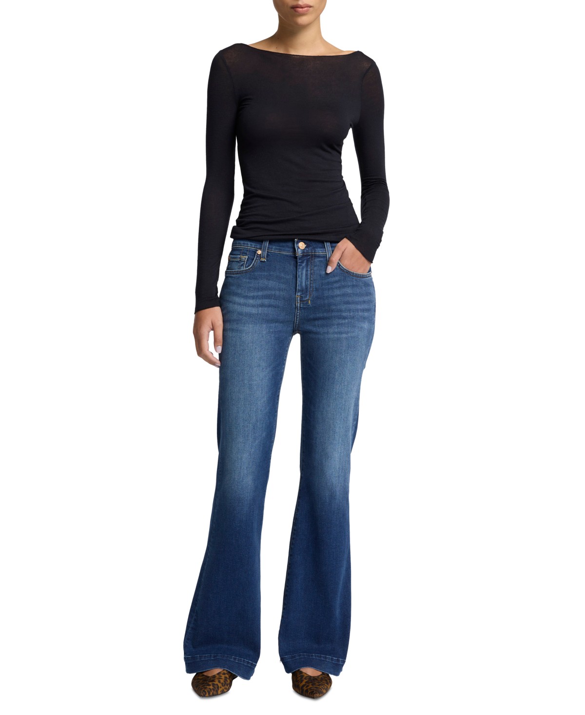 Женские джинсы 7 For All Mankind Women's Dojo Tailored Hem Flare Jeans — фото 1