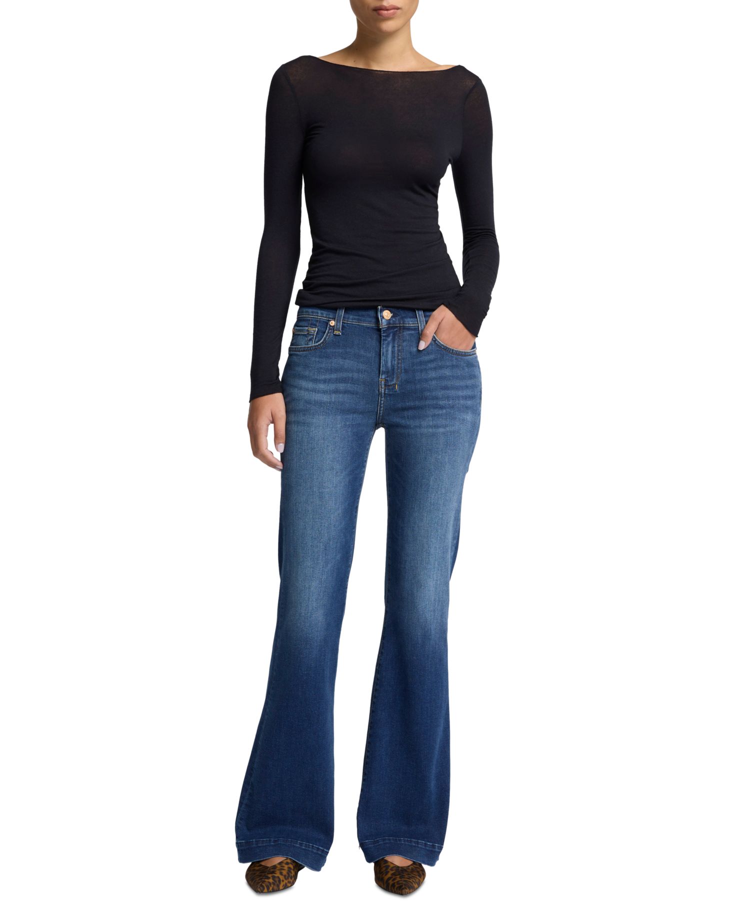 Women's Dojo Tailorless Mid-Rise Flare Slim Illusion Jeans