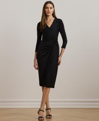 ruched jersey surplice dress Surplice Jersey Dress