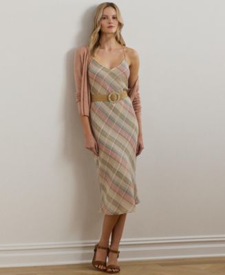 knee length dresses for ladies Boswell Tartan Plaid Midi Dress – Striped Box Boutique main image 1