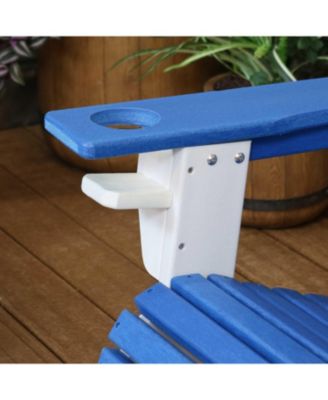Plastic All-Weather Heavy-Duty Outdoor Adirondack Chair with Drink Holder