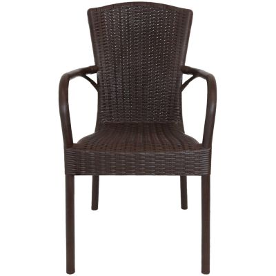 Faux Wood Design Plastic All-Weather Commercial-Grade Segesta Indoor/Outdoor Patio Dining Chair