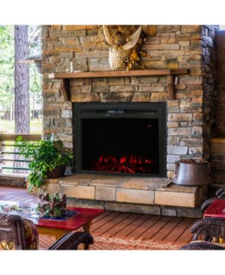 Cozy Warmth Indoor Electric Fireplace Insert - Modern Horizontal Recessed Mount - 9 Color Options for Flames