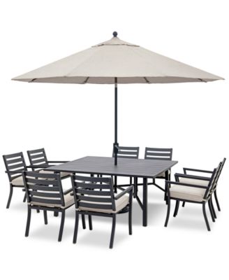 Astaire Outdoor 9-pc Dining Set (64" square table + 8 dining chairs)