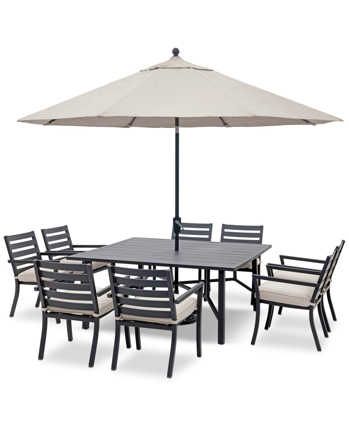 AGIO ASTAIRE OUTDOOR 9-PC DINING SET (64" SQUARE TABLE + 8 DINING CHAIRS), CREATED FOR MACY'S 
