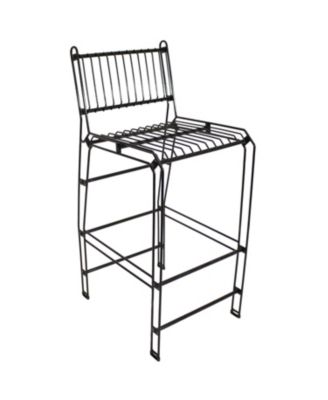 Indoor/Outdoor Furniture Steel Wire Bar-Height Dining Chair - Black
