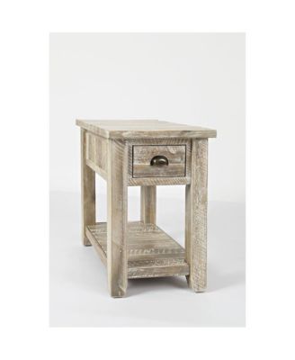 Artisan's Craft Solid Wood Chairside Table Drawer & Shelf Rustic Farmhouse End Table