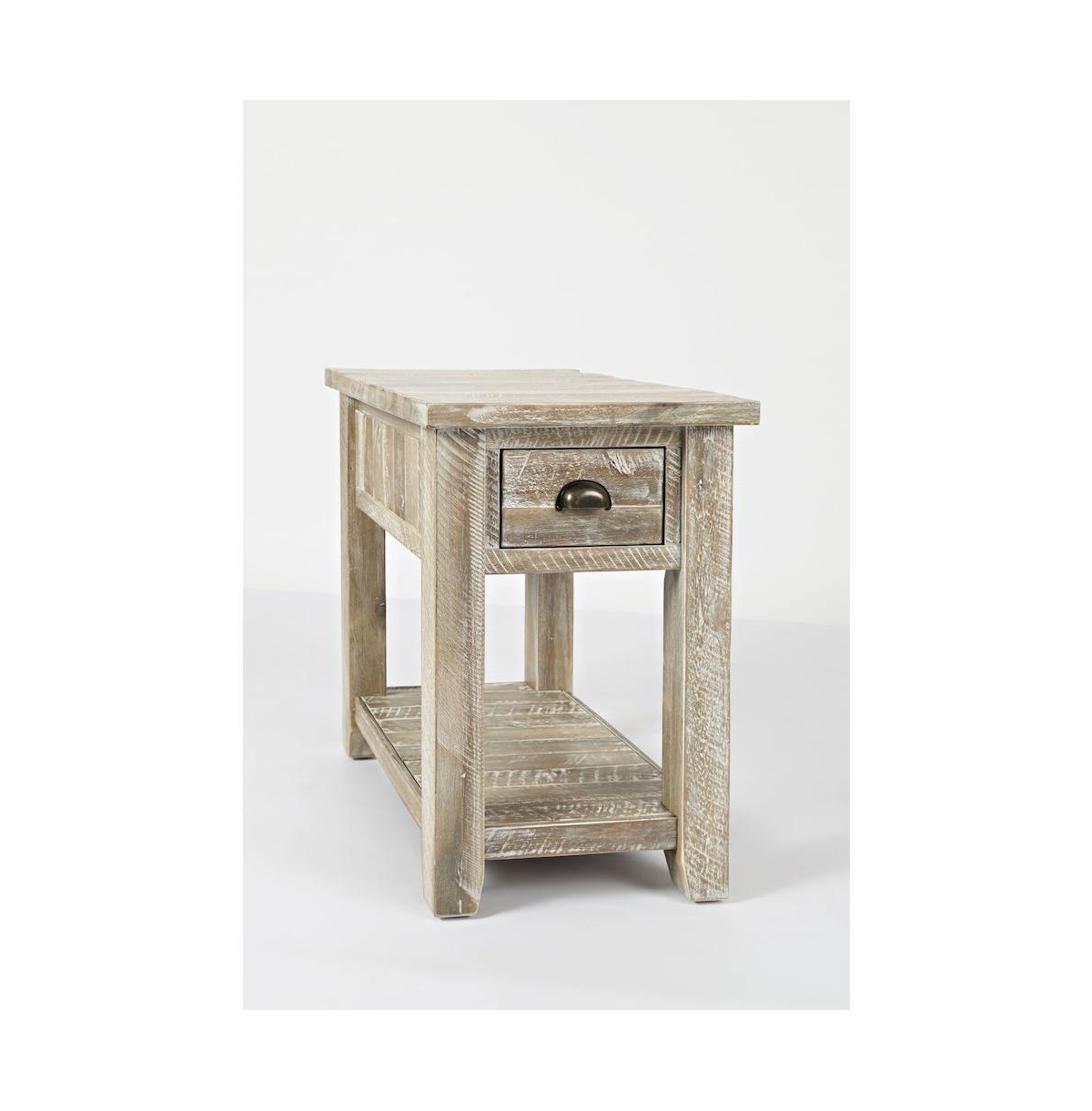 Artisan's Craft Rustic Farmhouse Distressed Solid Wood Chairside Table
