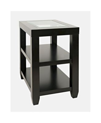 Urban Icon Contemporary Glass Inlay Chair Side End Table with Storage