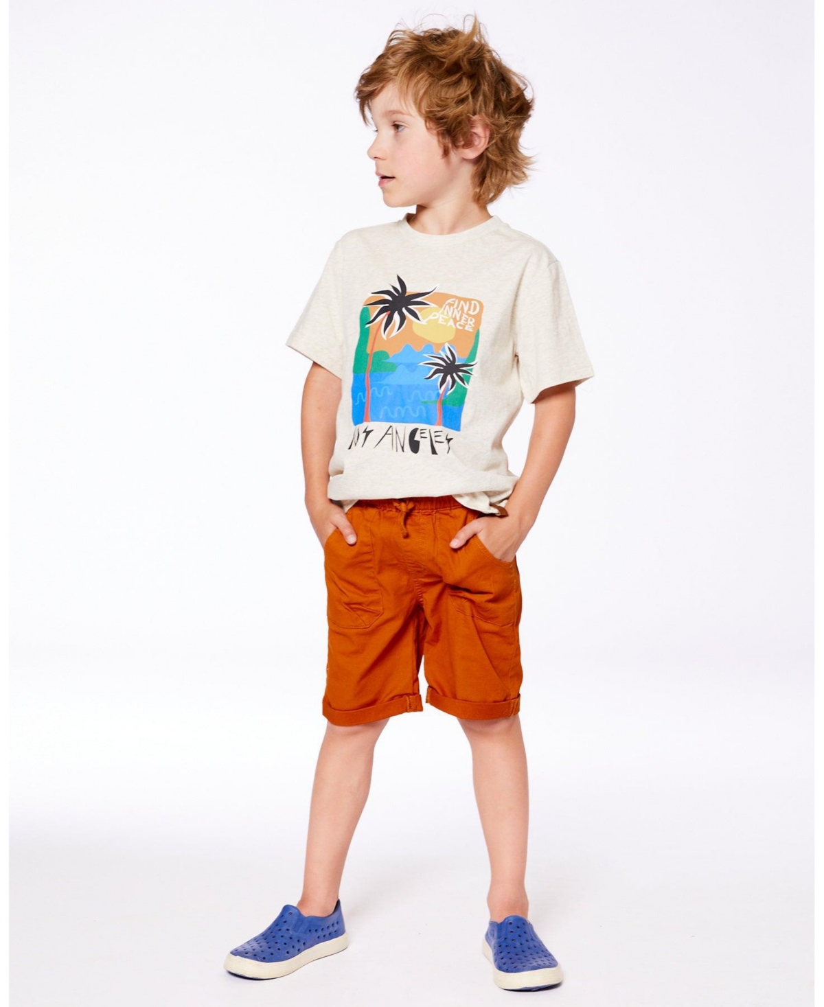 Deux par Deux Toddler Boys Stretch Twill Short Vibrant Orange - Toddler|Child