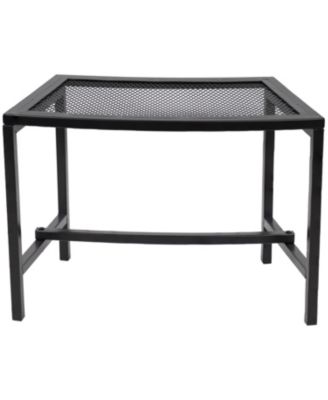 Outdoor Lightweight and Portable Metal Patio Side End Table or Backless Bench Seat with Mesh Top - 23"