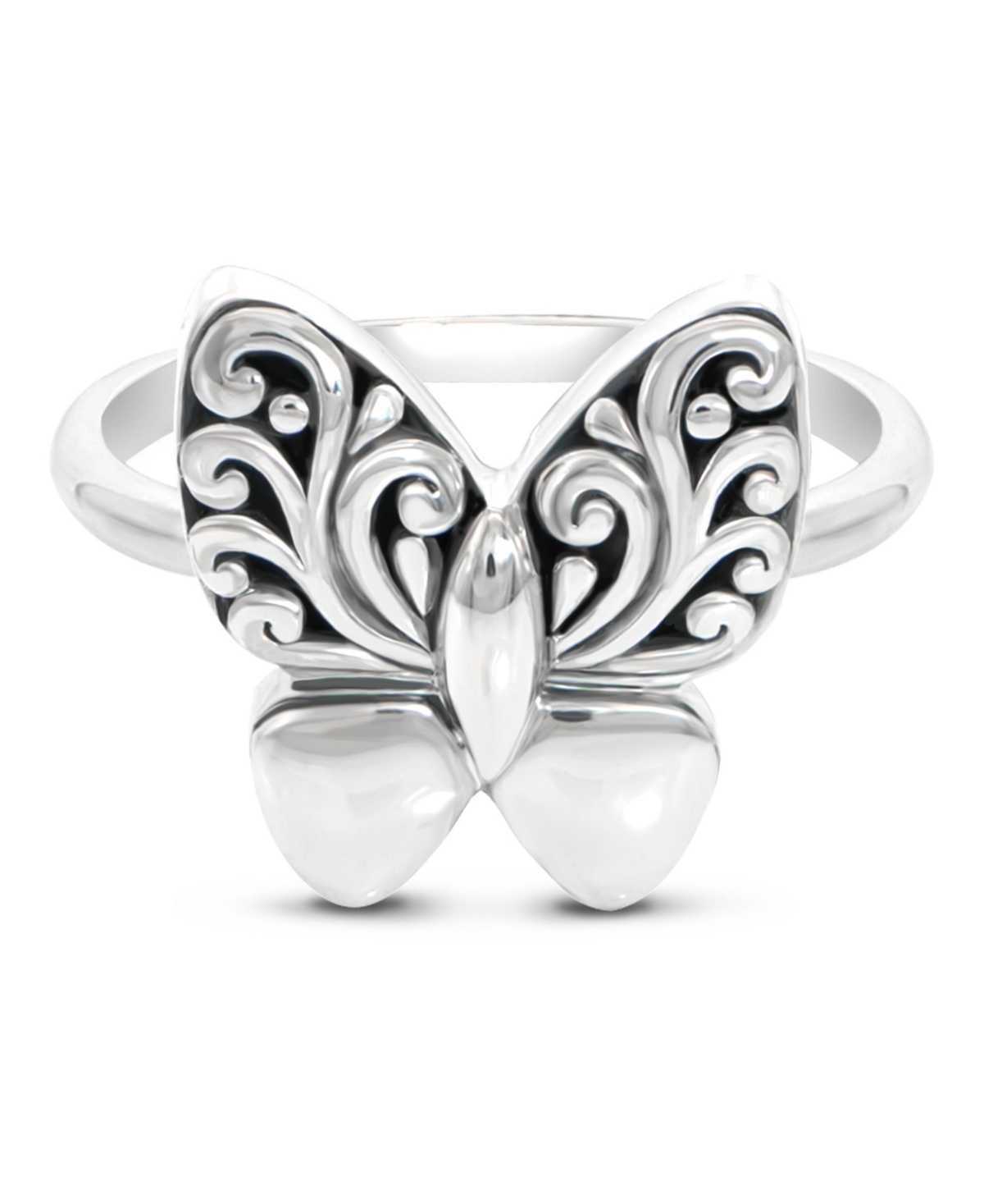 Butterfly Filigree Ring in Sterling Silver, Size 6 - Silver