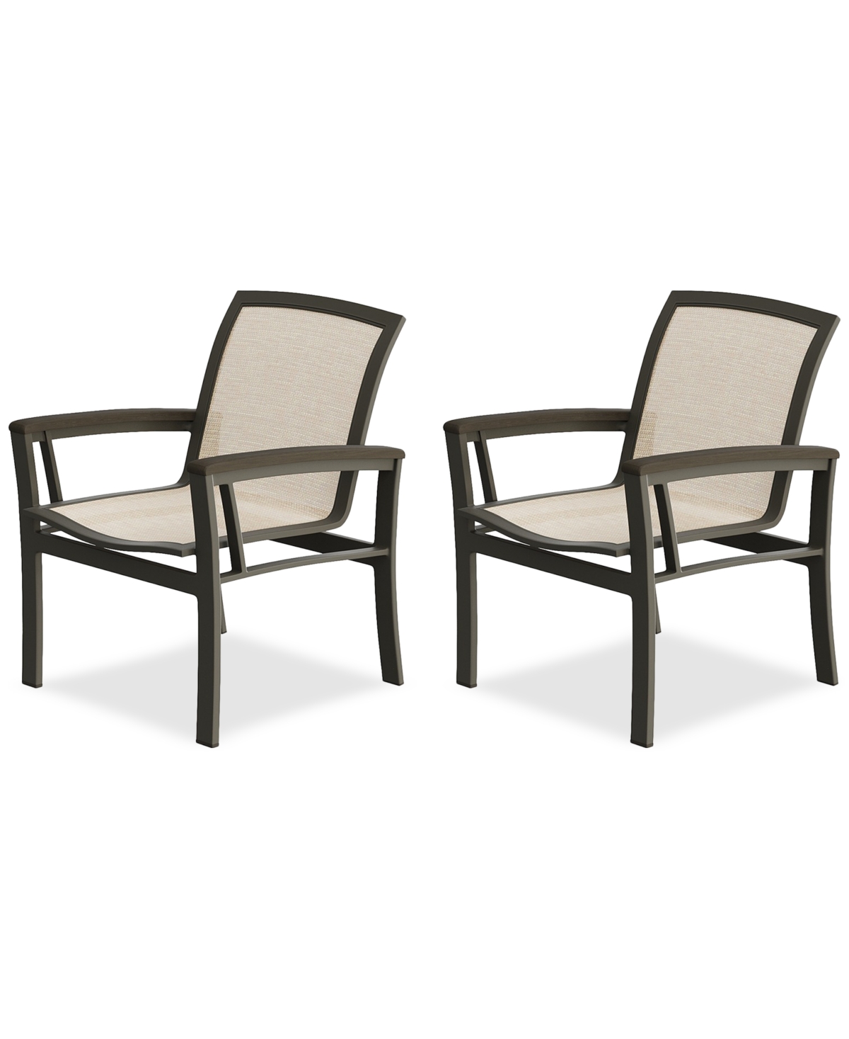 Agio Bartow Outdoor Dining Chairs, Set Of 2 In Brown