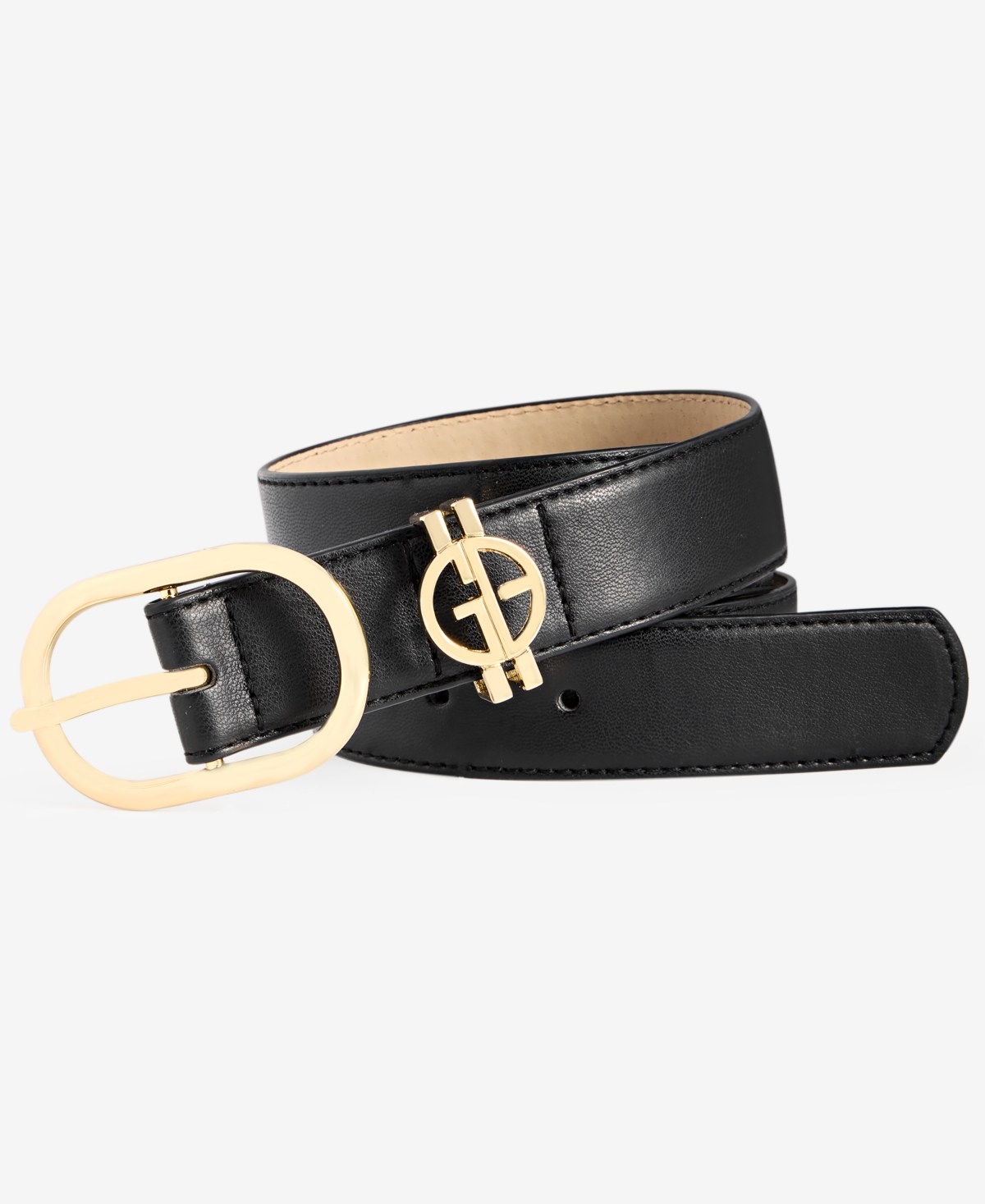Shop Giani Bernini Women's Cut-out-logo Loop Pant Belt, Exclusively At Macy's In Black